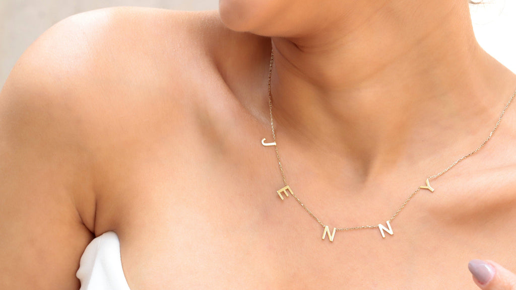 Personalized Initial Necklace, Sterling Silver Letter Necklace