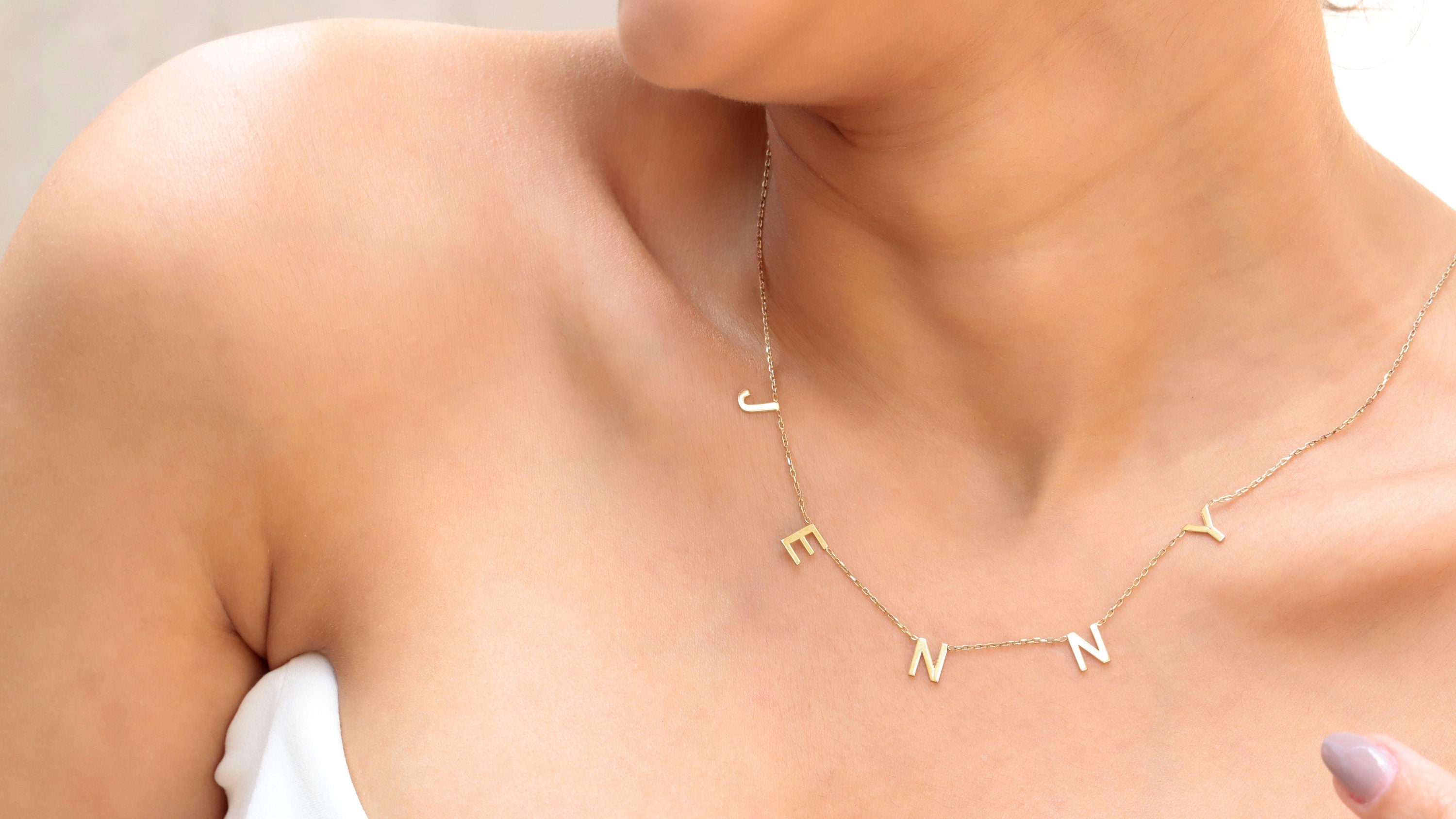 Personalized Initial Necklace, Sterling Silver Letter Necklace