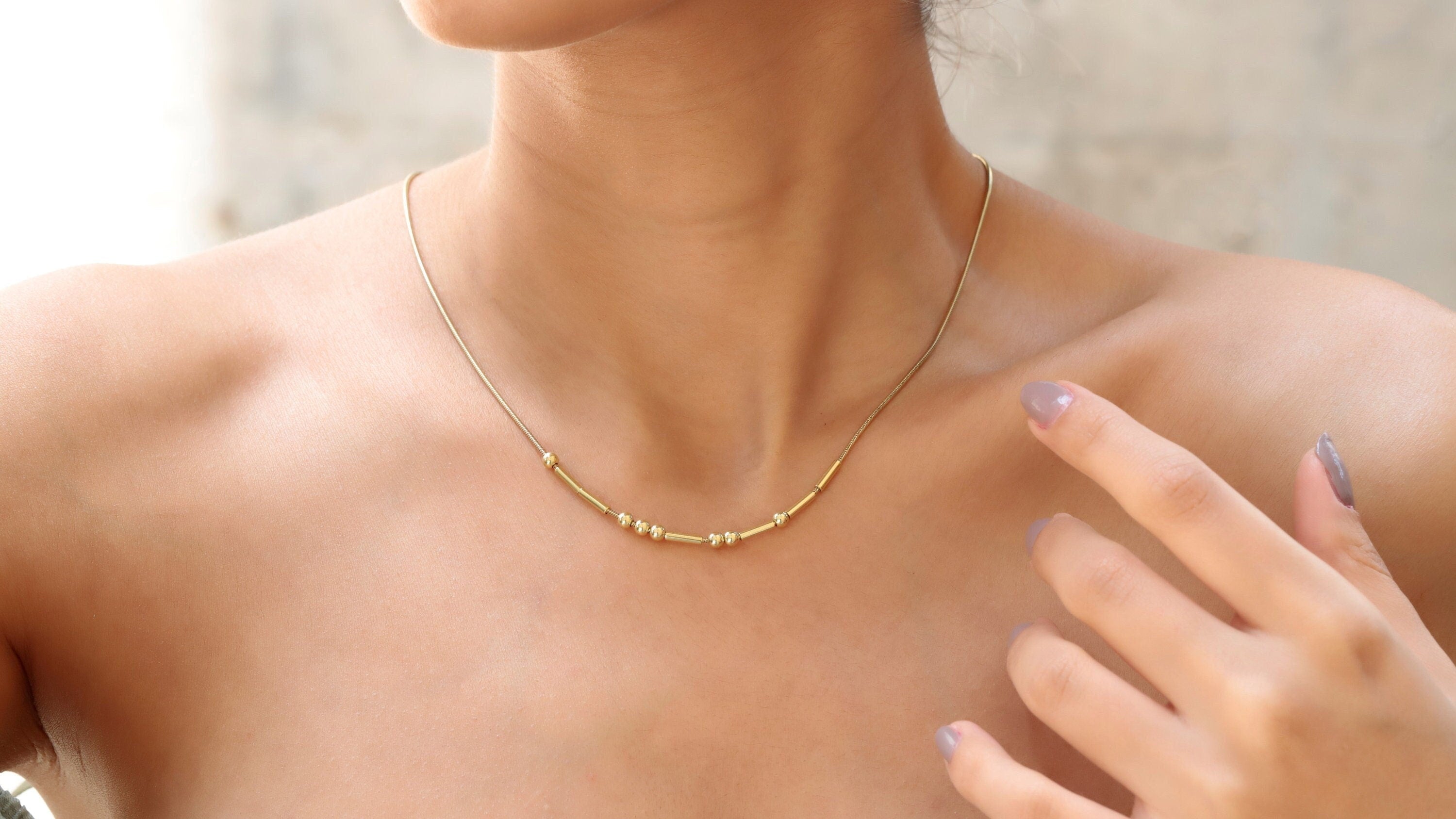 Custom Morse Code Necklace, 925 Sterling Silver Hidden Message