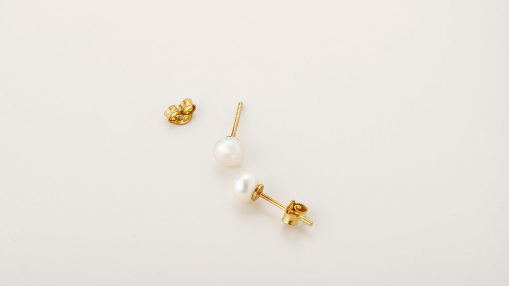 Pearl Stud Earrings, Sterling Silver Freshwater Pearl Earrings