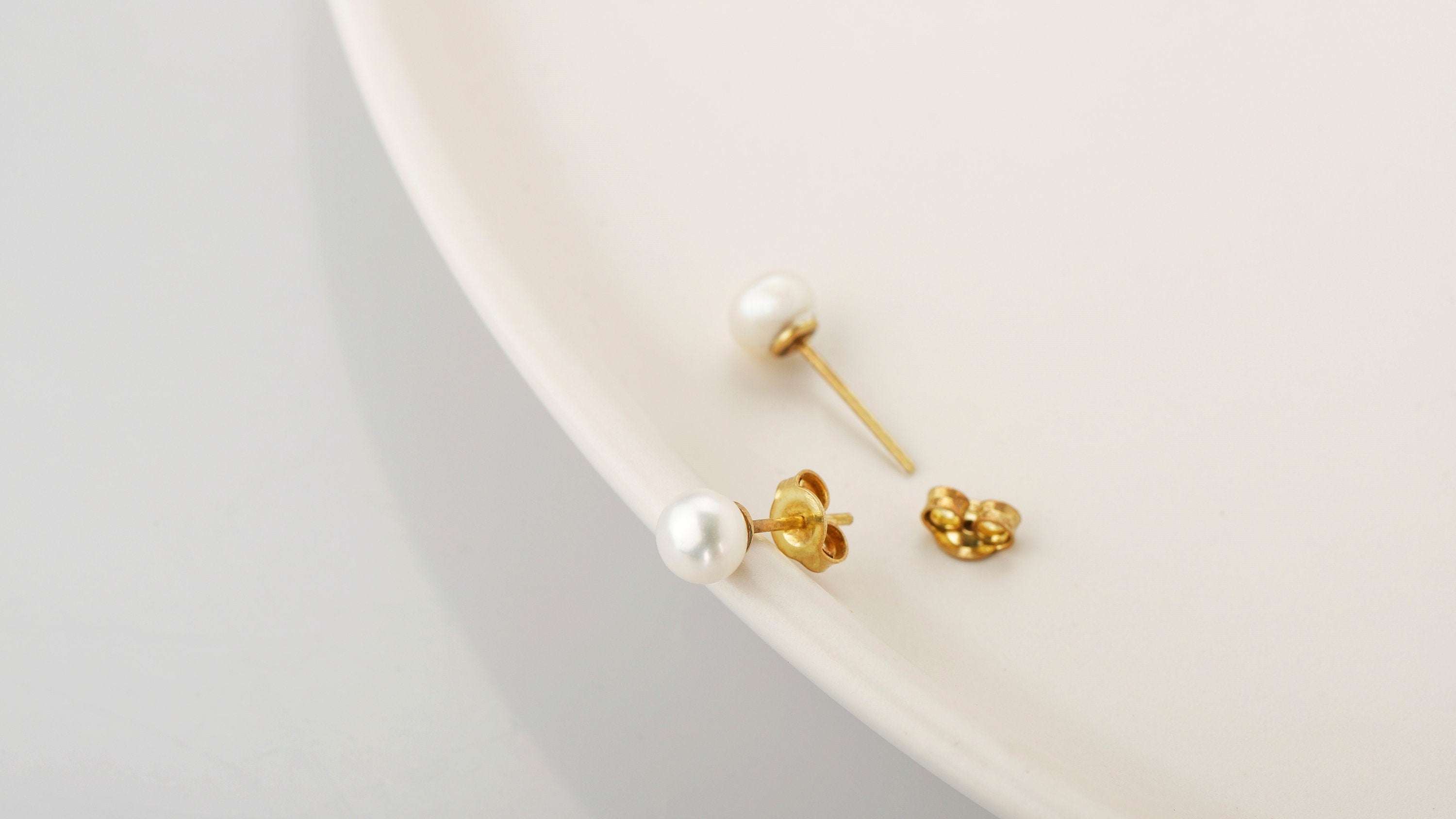 Pearl Stud Earrings, Sterling Silver Freshwater Pearl Earrings