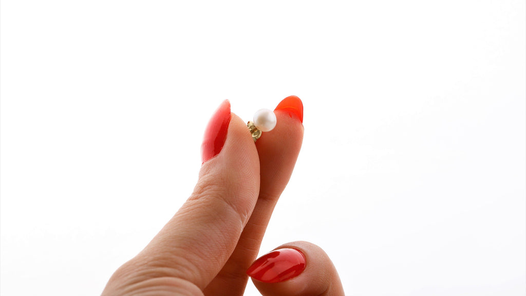 Pearl Stud Earrings, Sterling Silver Freshwater Pearl Earrings