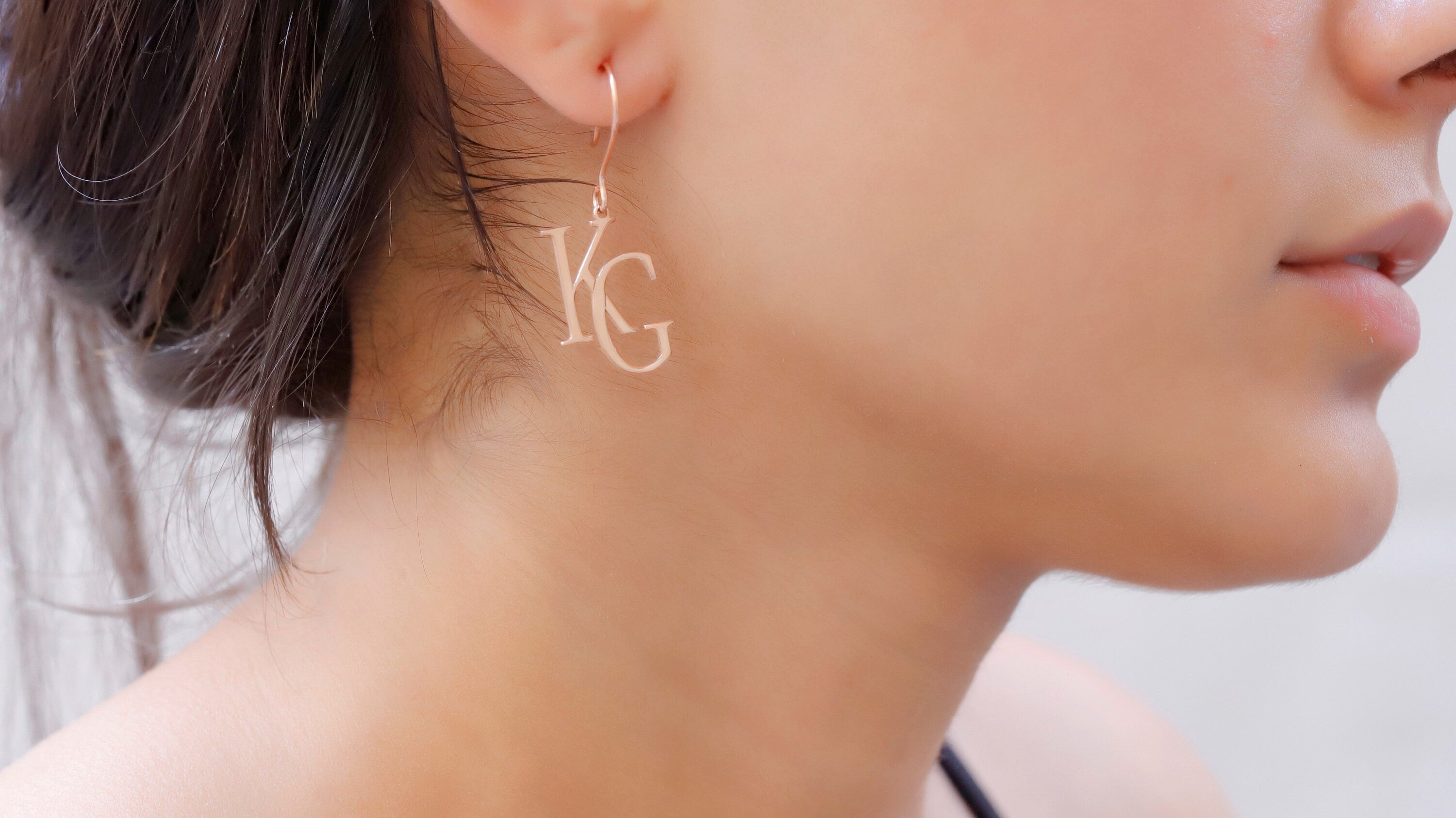 Custom Initial Dangle Earrings, Sterling Silver Two-Letter Design