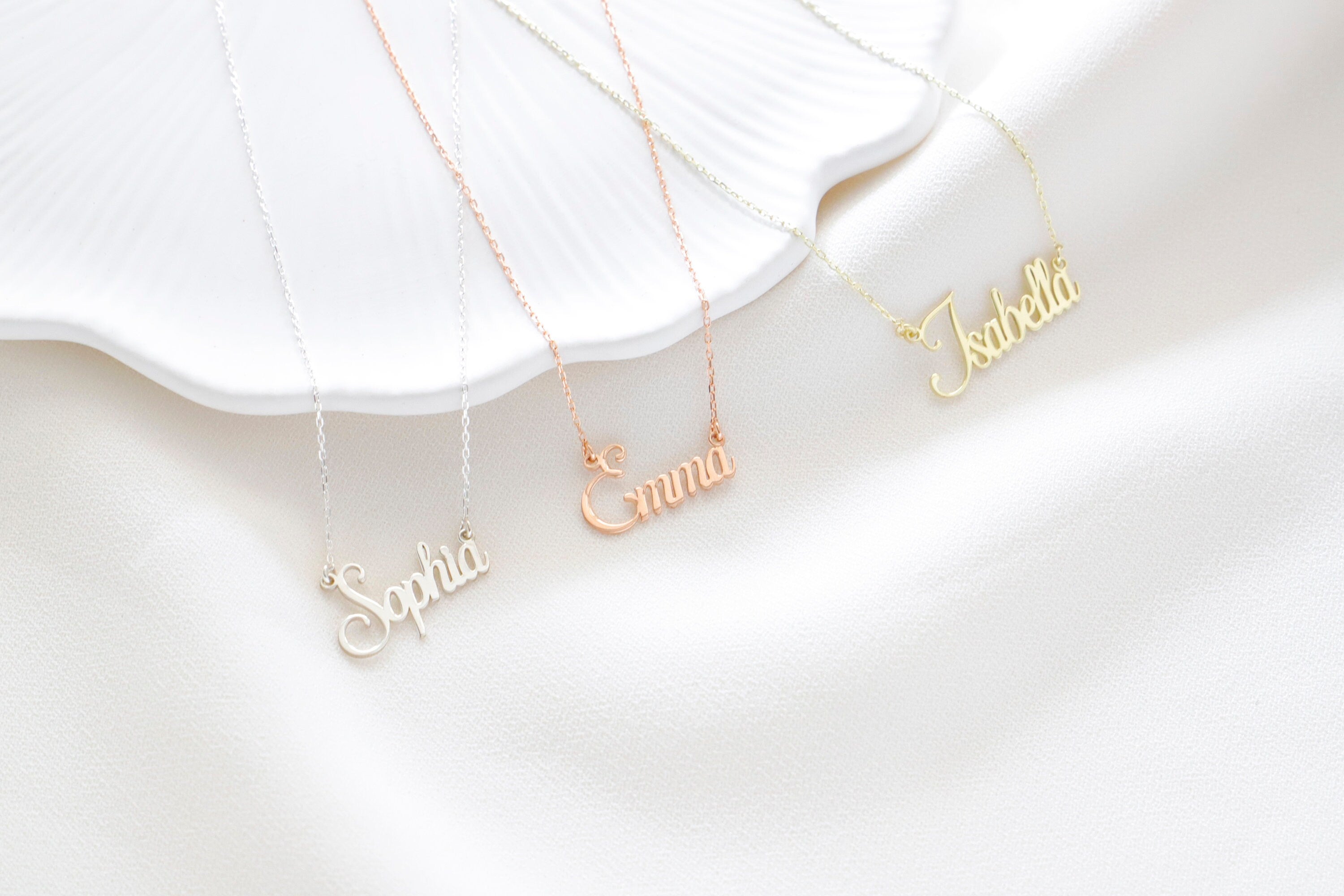 SilverLuxe Custom Name Necklace |Tarnish-Free, Perfect Gift for Her in Silver, Gold and Rose