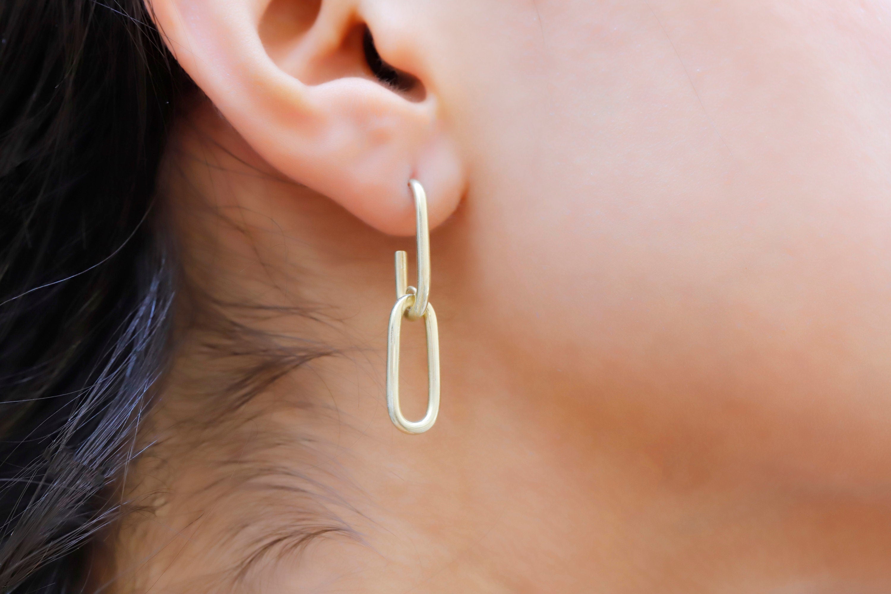 Chunky Link Chain Earrings, Sterling Silver Statement Earrings