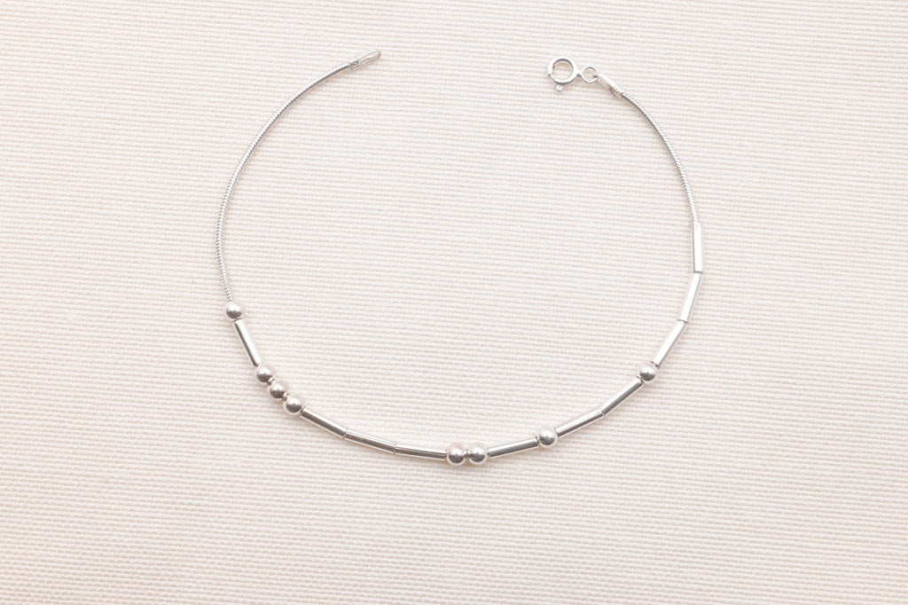 Morse Code Bracelet, Sterling Silver Hidden Message Jewelry