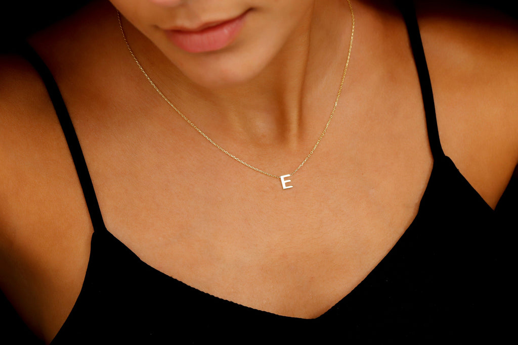 Dainty Initial Necklace, Personalized Minimalist Letter Pendant
