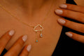 Sterling Silver Cloud Necklace With Diamond & Turquoise Pendant