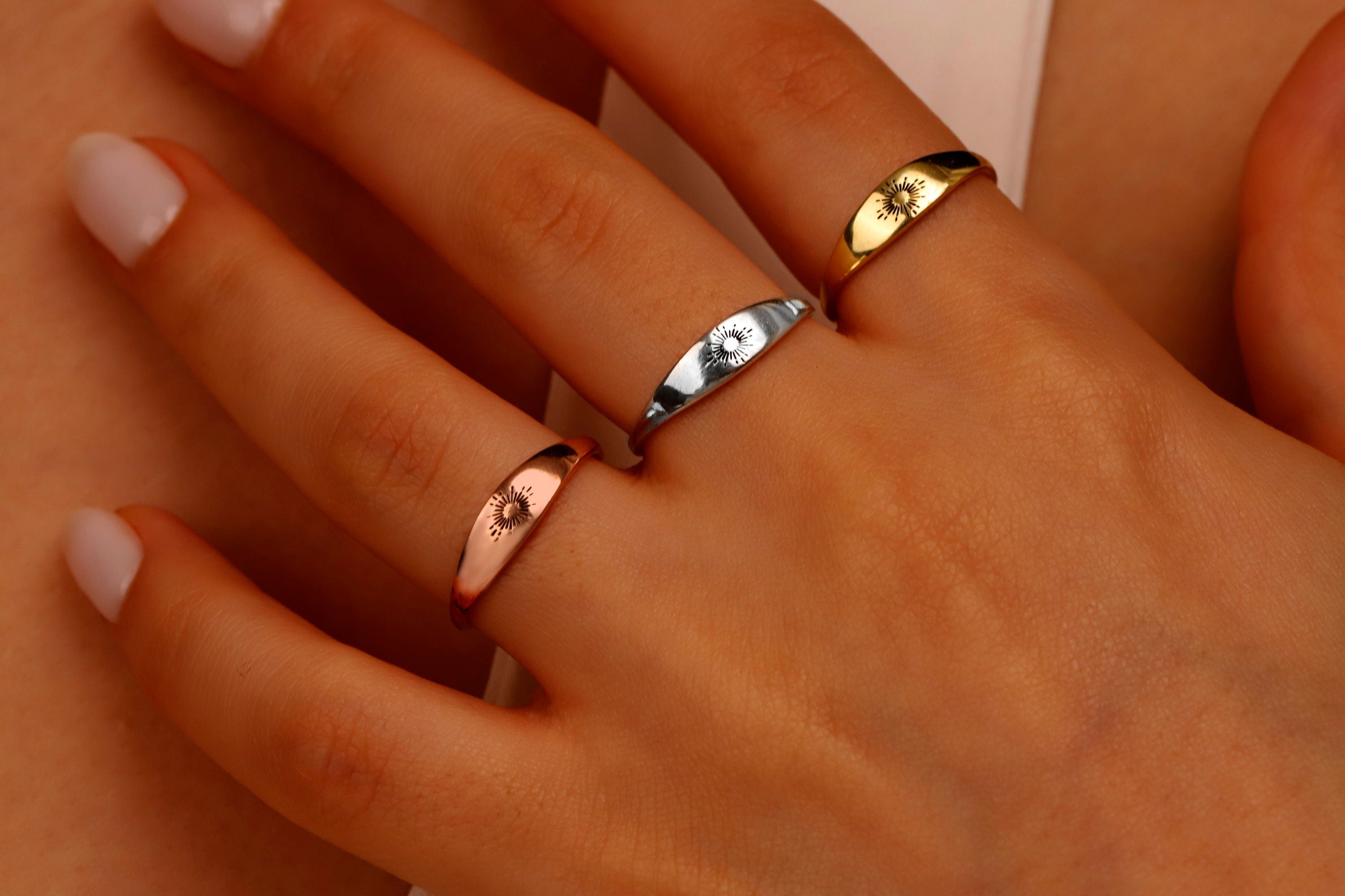 Sterling Silver Sun Ring, Dainty Adjustable Sunrise Band