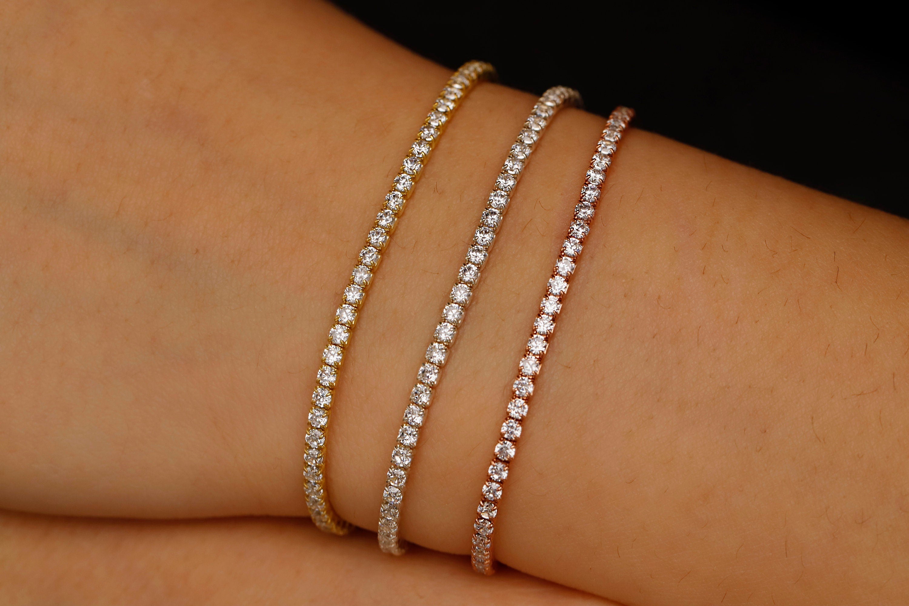 CZ Tennis Bracelet, Sterling Silver Pave Waterway Bracelet