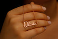 Custom Gold Name Necklace, 14K Gold Filled, Autumn Font