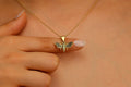14K Gold Bee Necklace, 925 Sterling Silver Bee Pendant