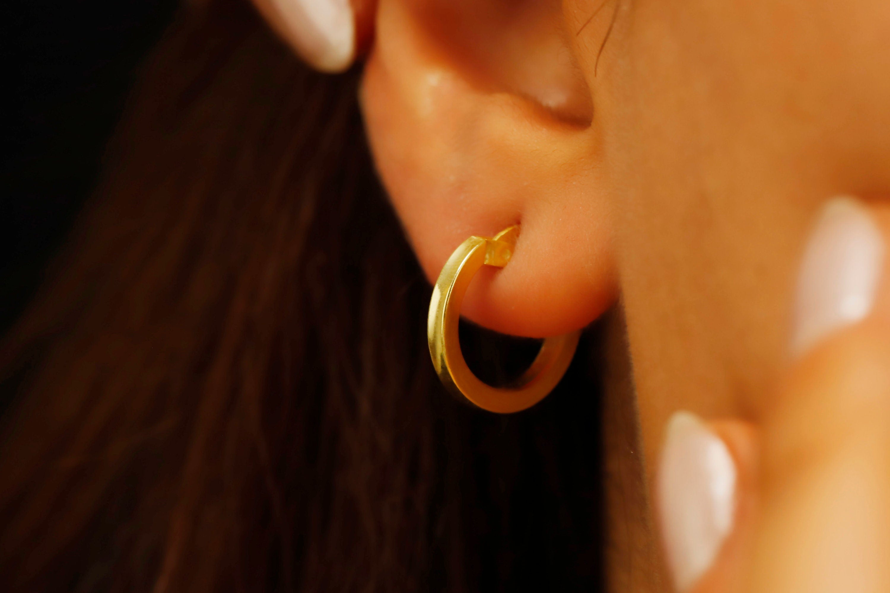 Gold Huggie Hoops Sterling Silver Dainty Small Hoop Earrings