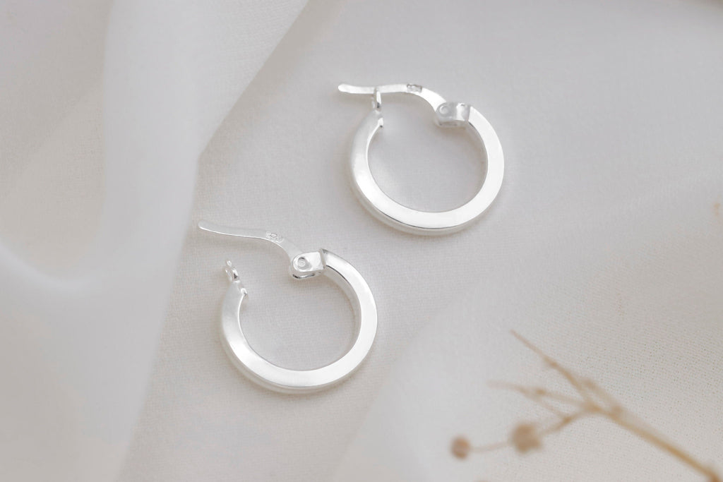 Gold Huggie Hoops Sterling Silver Dainty Small Hoop Earrings