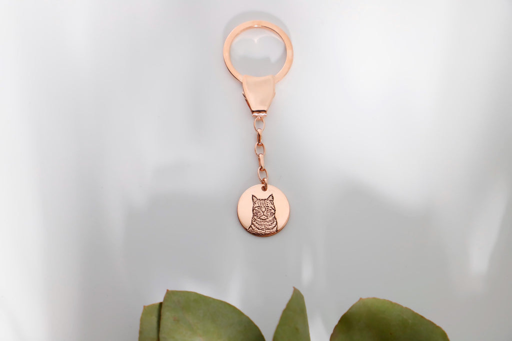 custom cat keychain, 925 Sterling Silver Memorial Gift