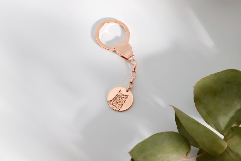custom cat keychain, 925 Sterling Silver Memorial Gift