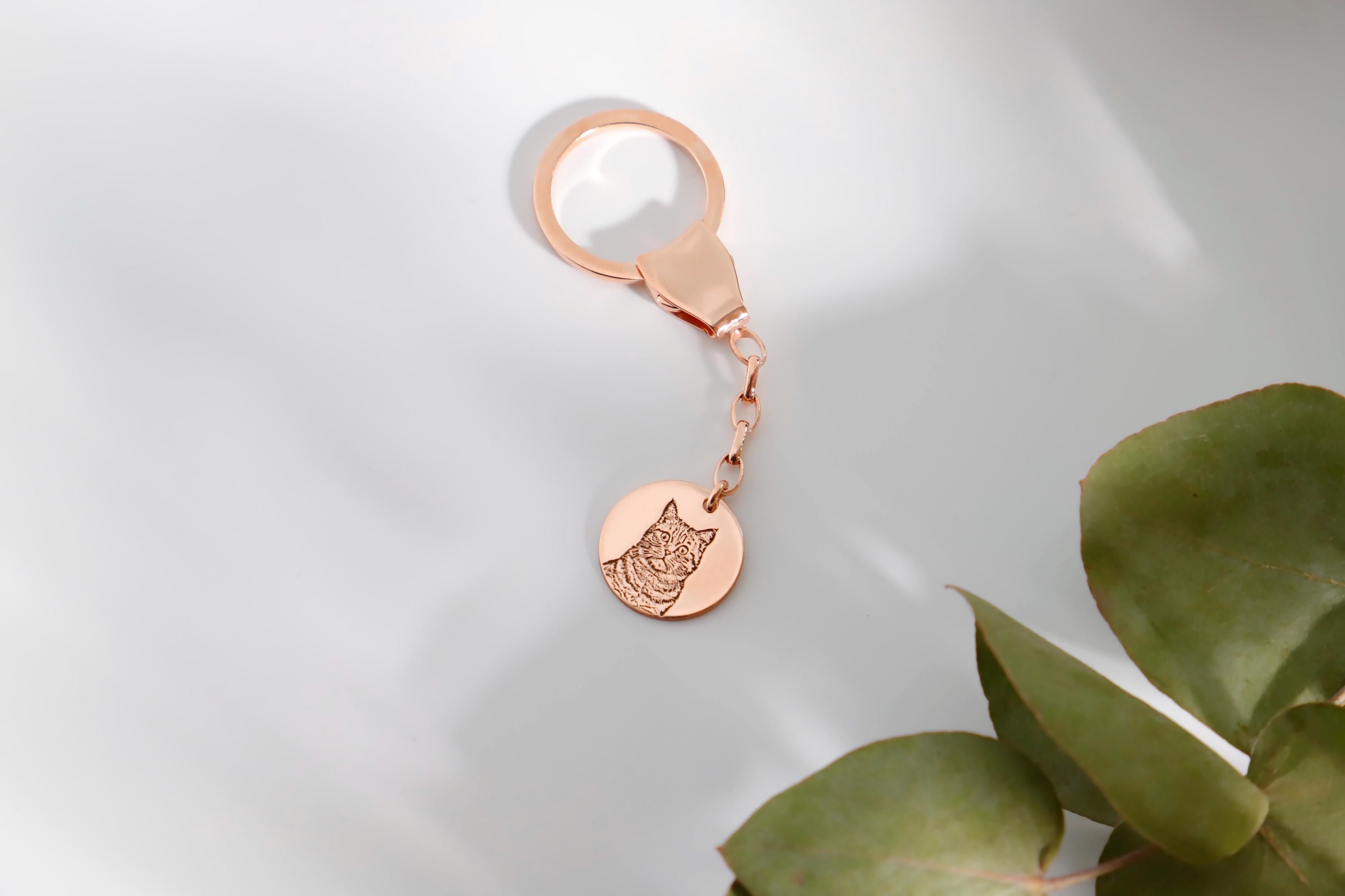 custom cat keychain, 925 Sterling Silver Memorial Gift