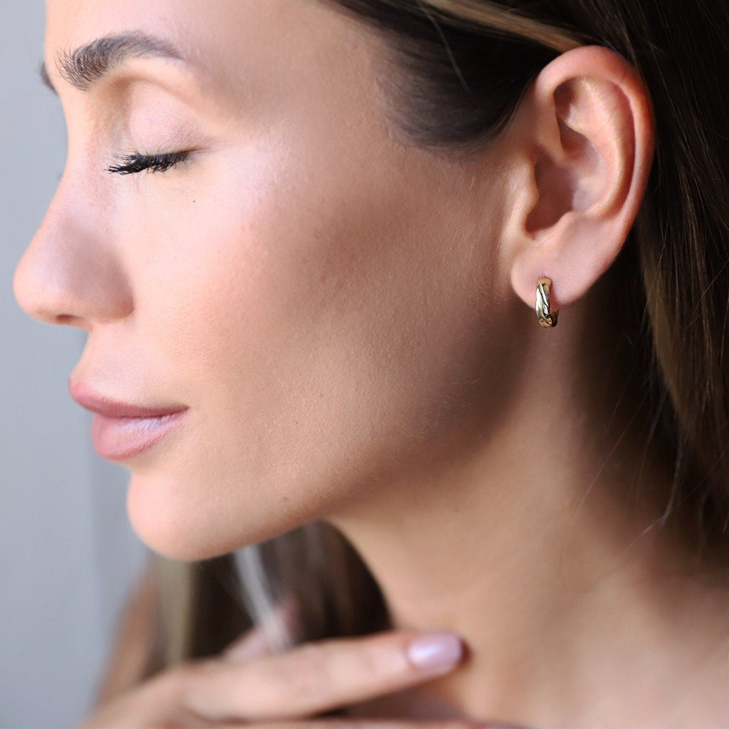Twisted Silver Hoop Earrings, Solid 925 Sterling Silver