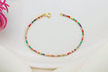 Rainbow Bead Bracelet, Sterling Silver Multicolor Beaded Bracelet