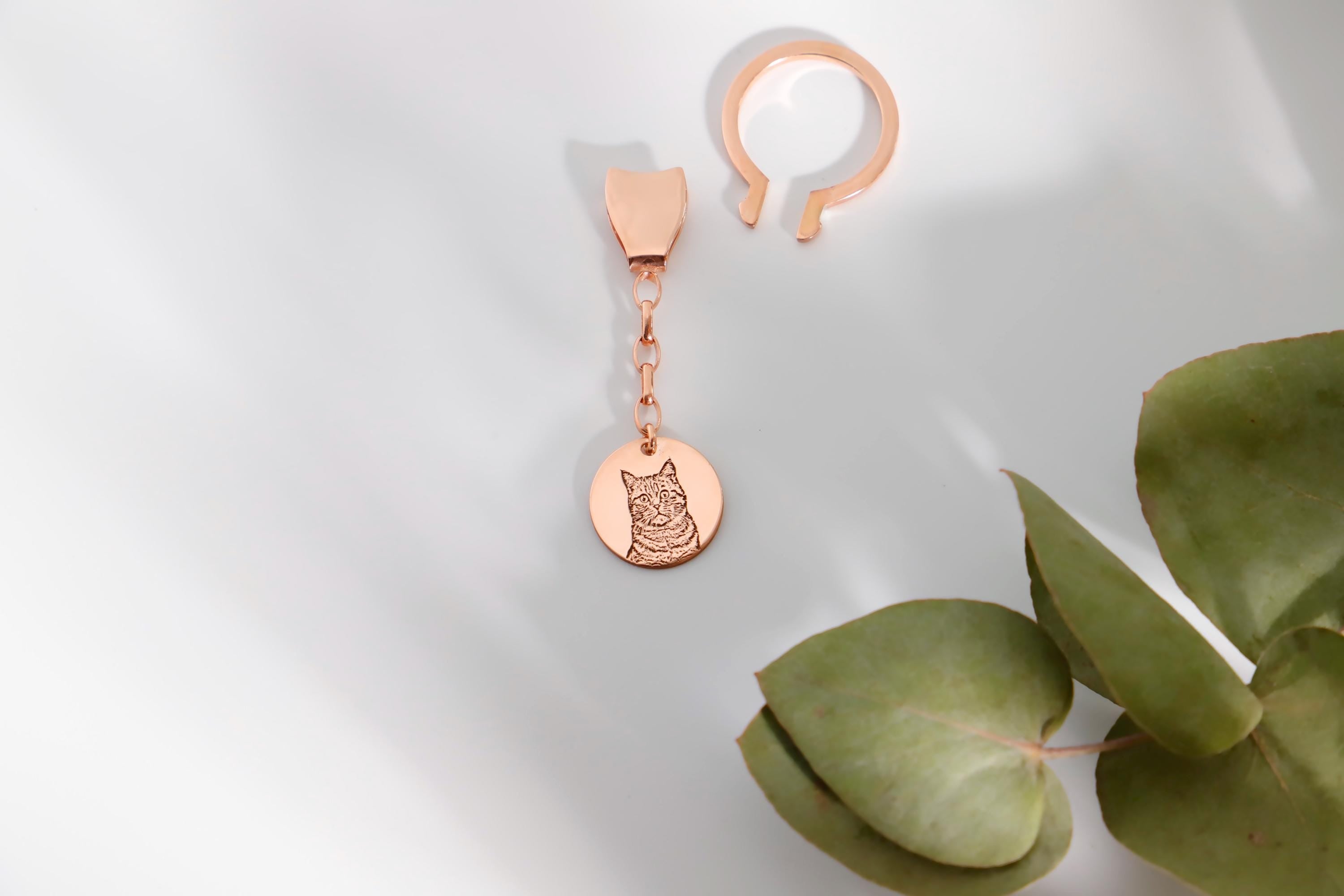 custom cat keychain, 925 Sterling Silver Memorial Gift