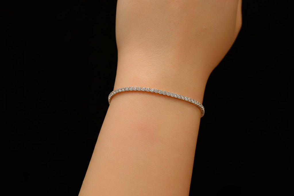 Dainty Tennis Bracelet 925 Sterling Silver CZ Moissanite Gift