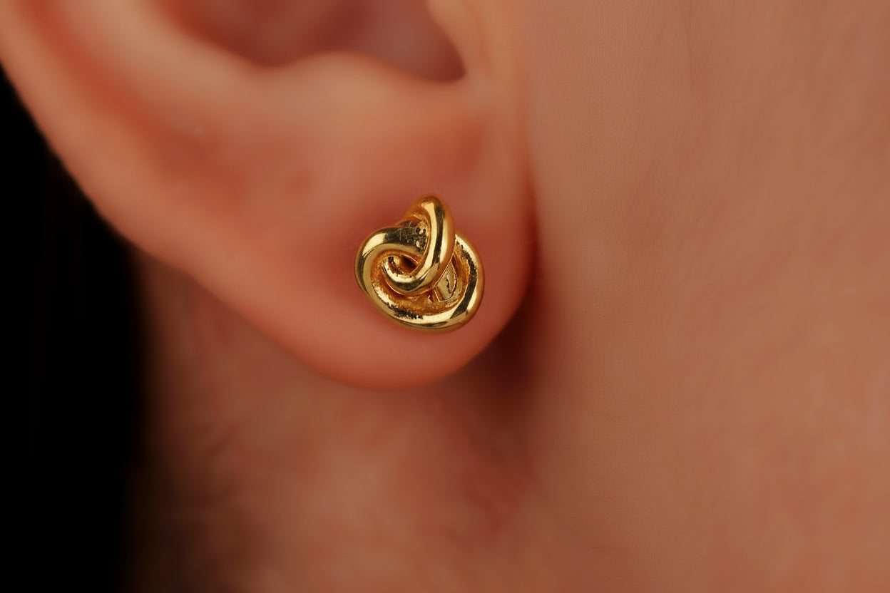 Love Knot Stud Earrings, 14K Gold Filled Sterling Silver Studs