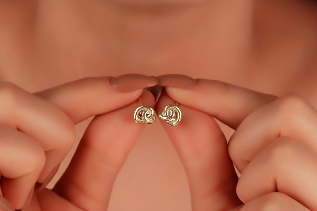 Love Knot Stud Earrings, 14K Gold Filled Sterling Silver Studs