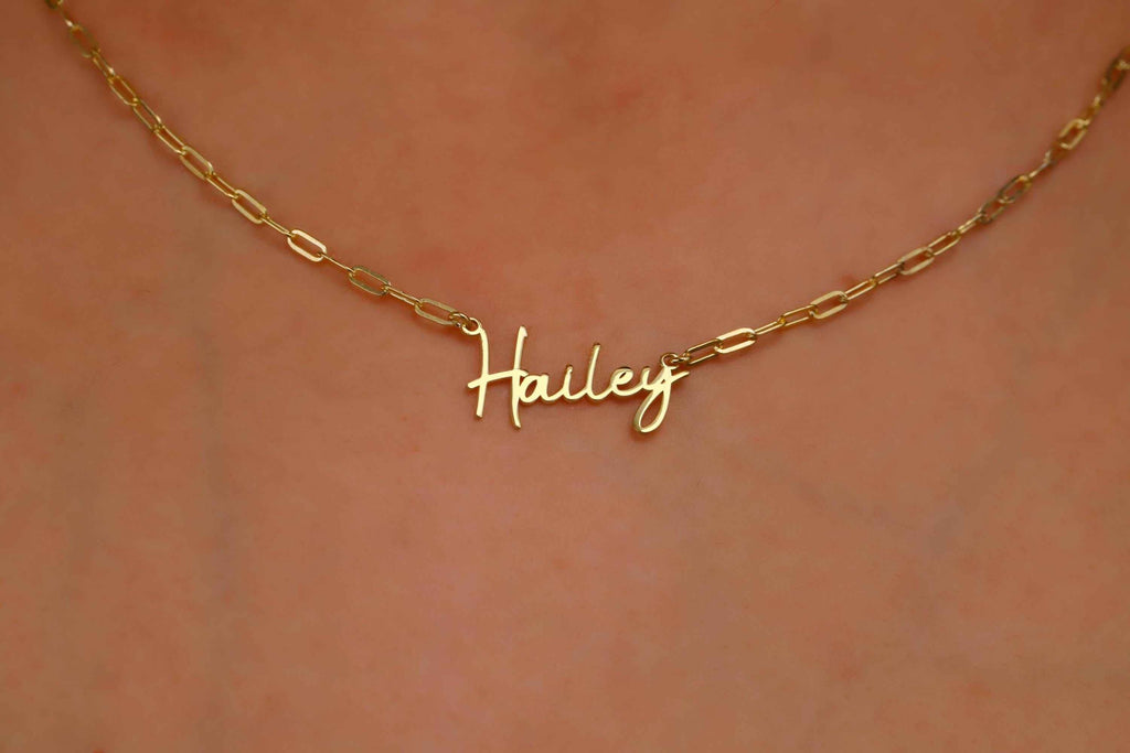 Personalized Name Necklace, 925 Sterling Silver Link Chain