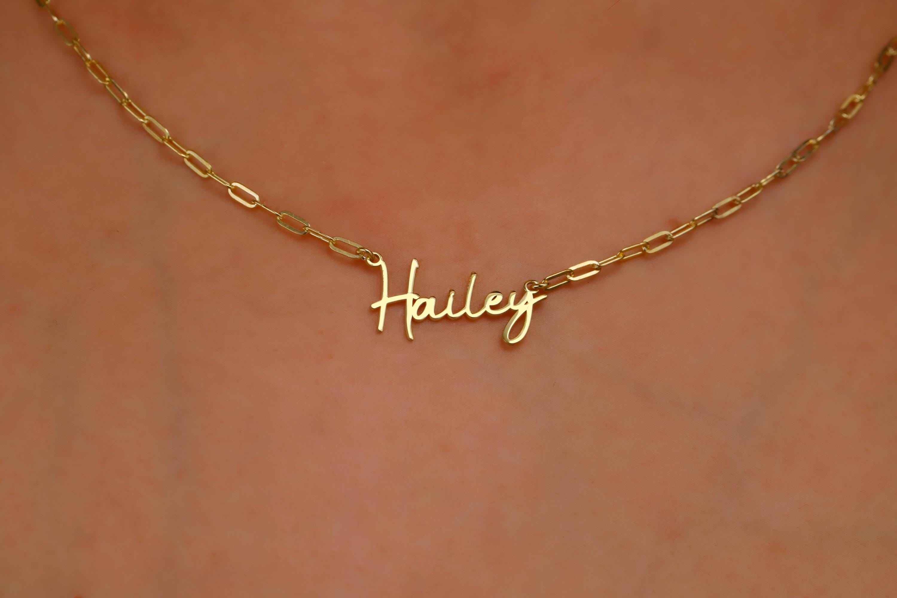 Personalized Name Necklace, 925 Sterling Silver Link Chain