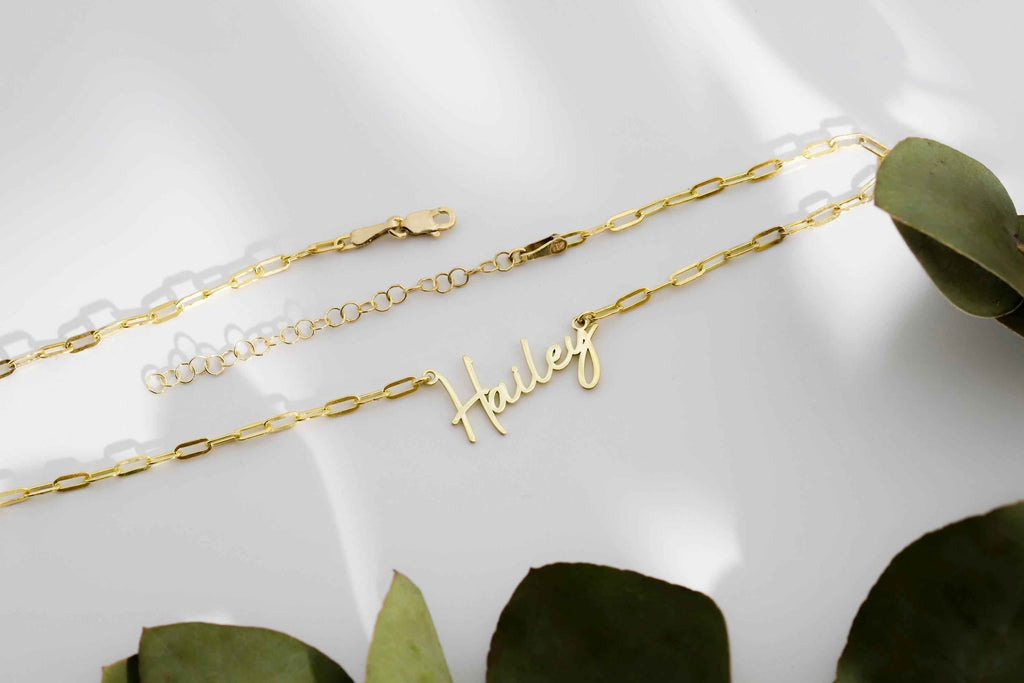Personalized Name Necklace, 925 Sterling Silver Link Chain