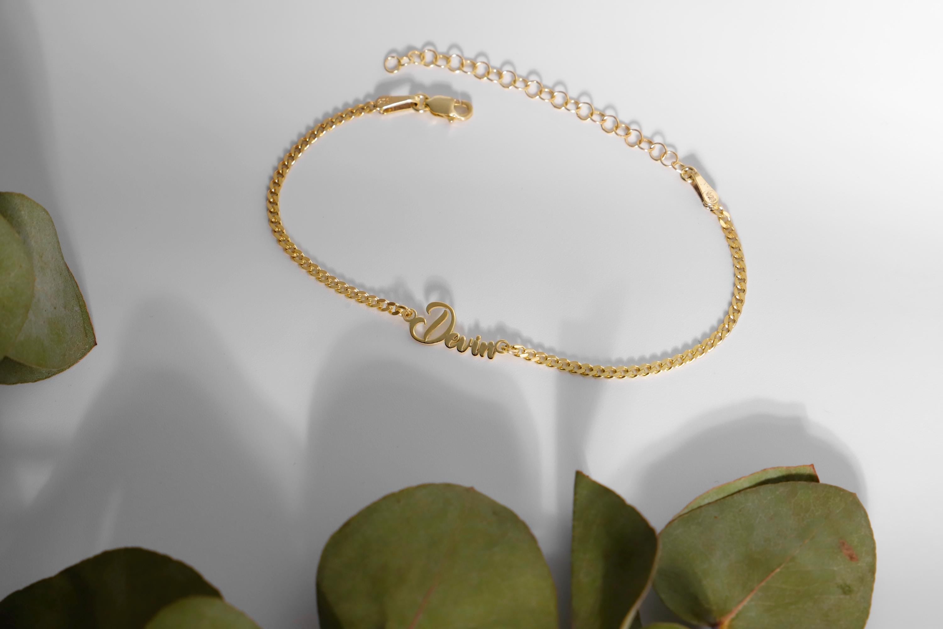 Personalized Name Bracelet, 925 Sterling Silver Custom Bracelet