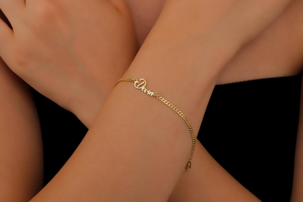 Personalized Name Bracelet, 925 Sterling Silver Custom Bracelet