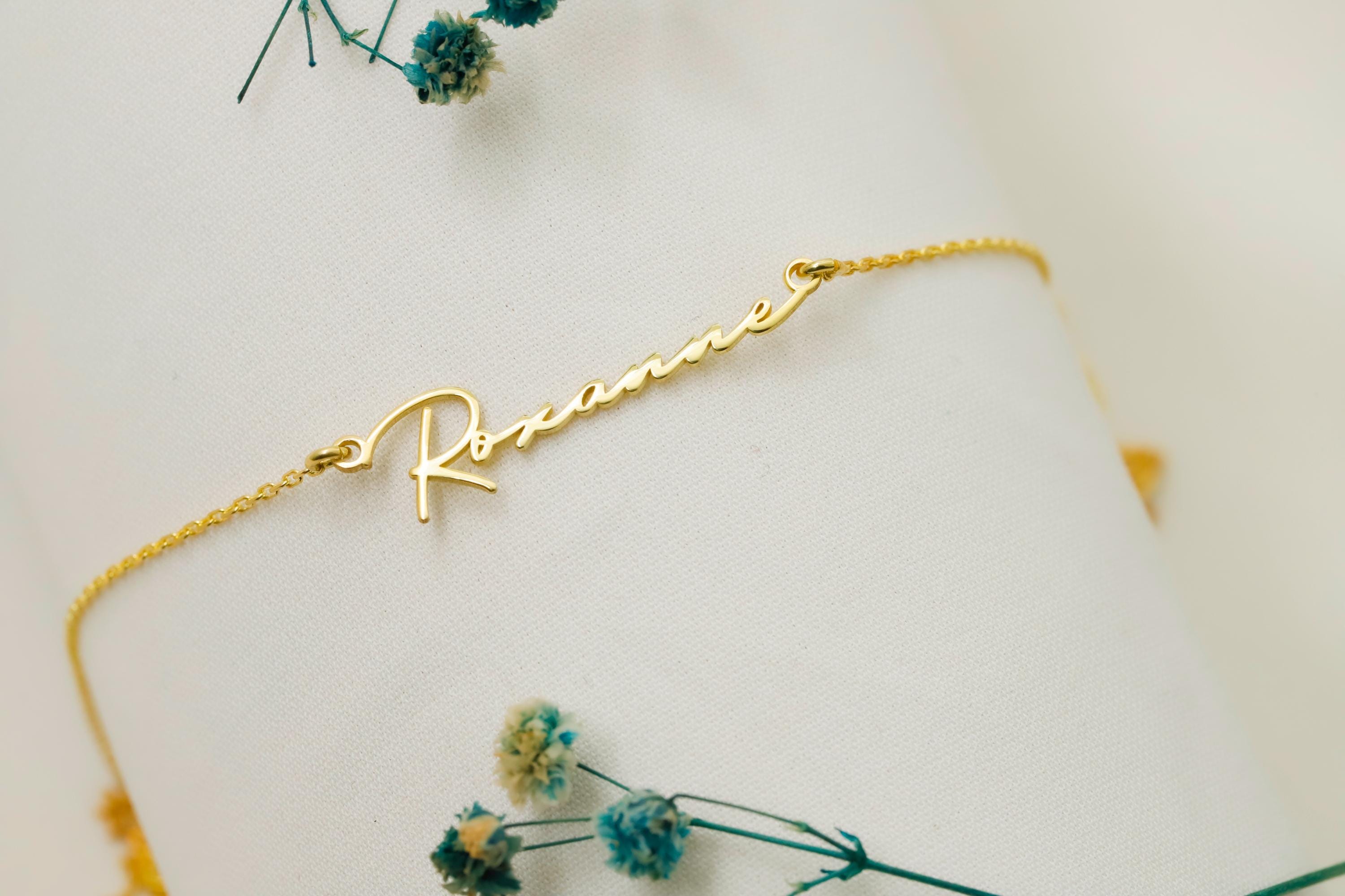 Custom Handwriting Name Necklace, 14K Gold Filled Necklace