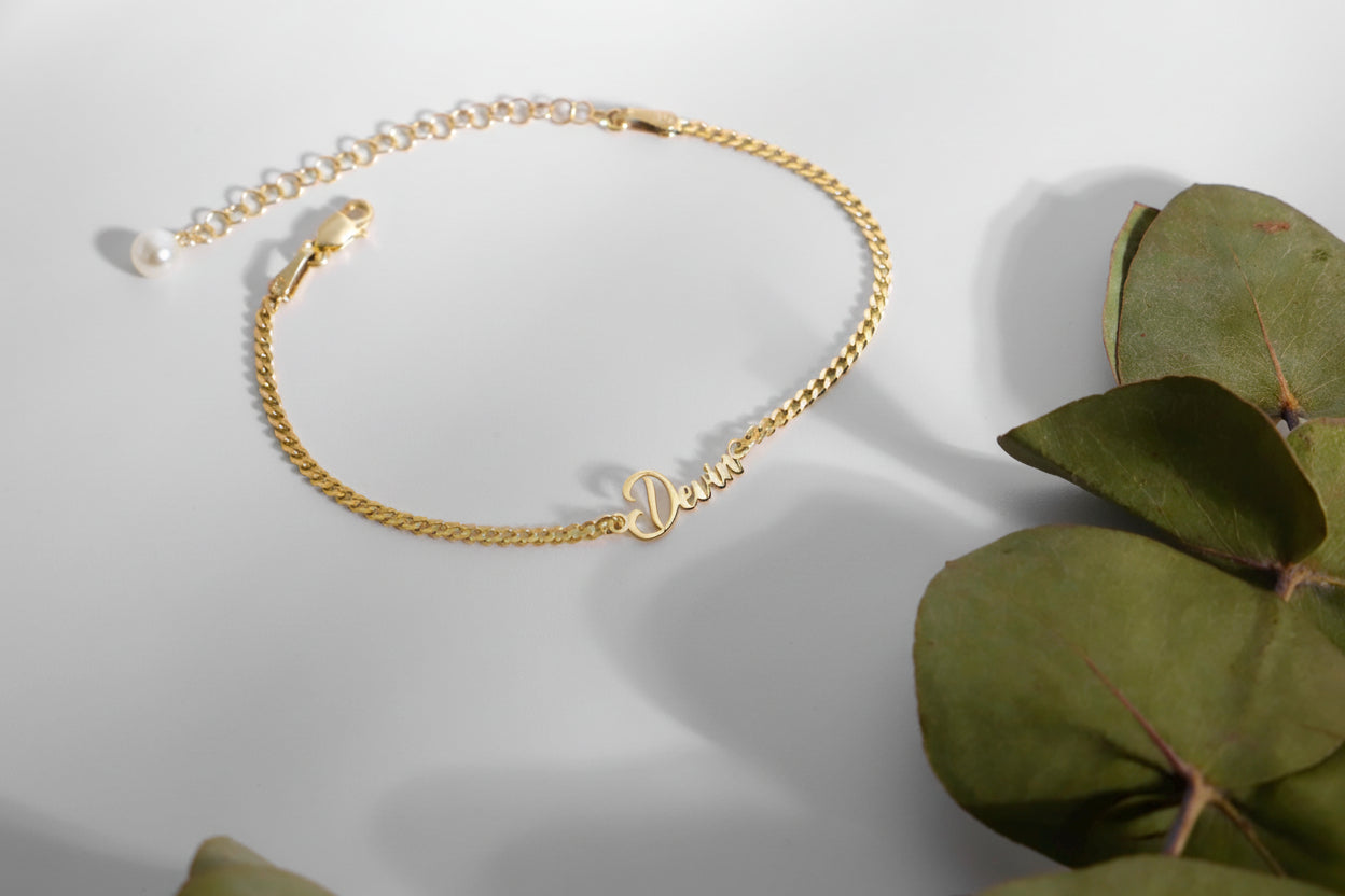 Personalized Name Bracelet, 925 Sterling Silver Custom Bracelet