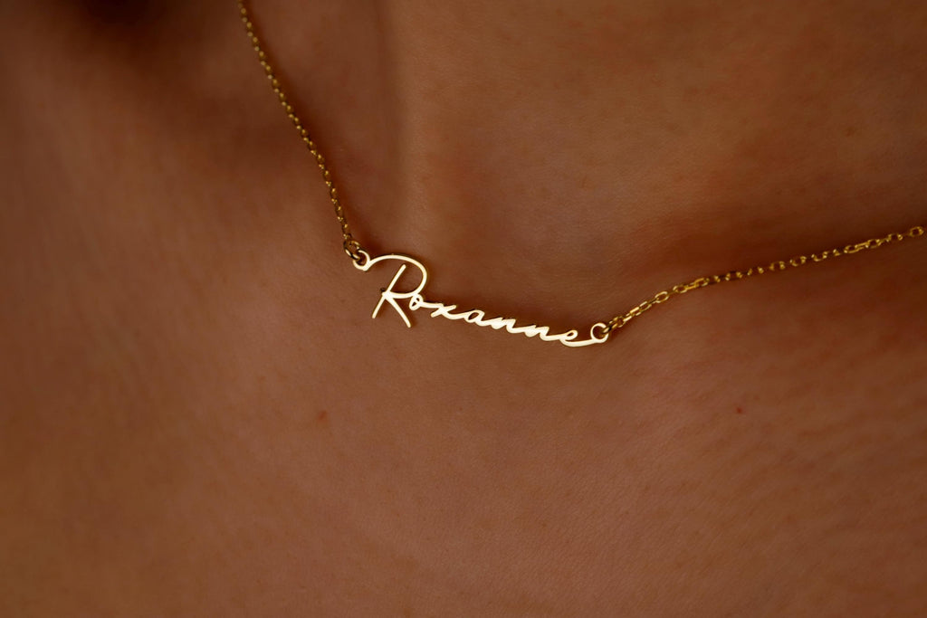 Custom Handwriting Name Necklace, 14K Gold Filled Necklace
