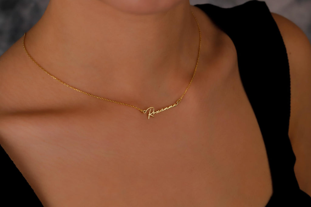 Custom Handwriting Name Necklace, 14K Gold Filled Necklace