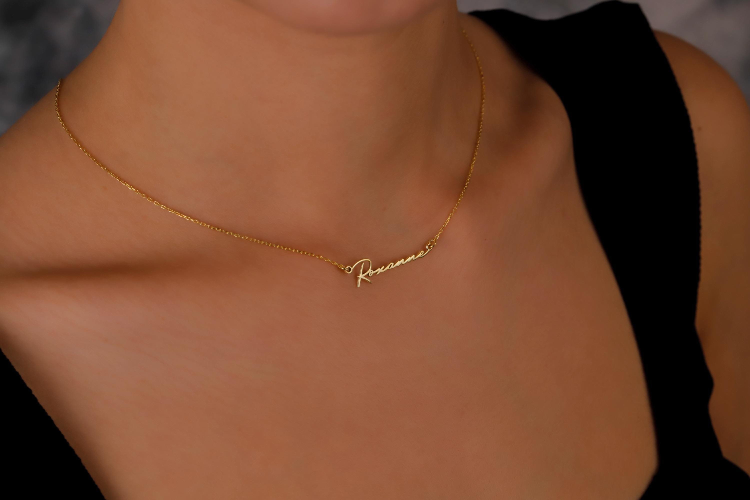 Custom Handwriting Name Necklace, 14K Gold Filled Necklace