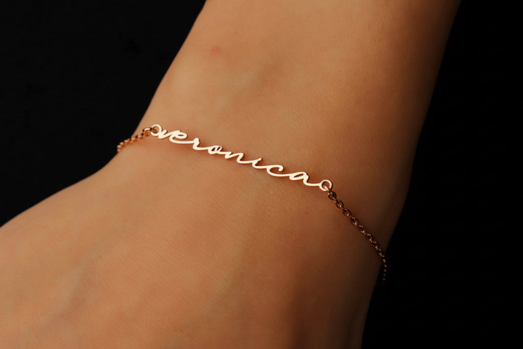 Personalized Name Bracelet, 18K Gold Filled Handwritten Bracelet