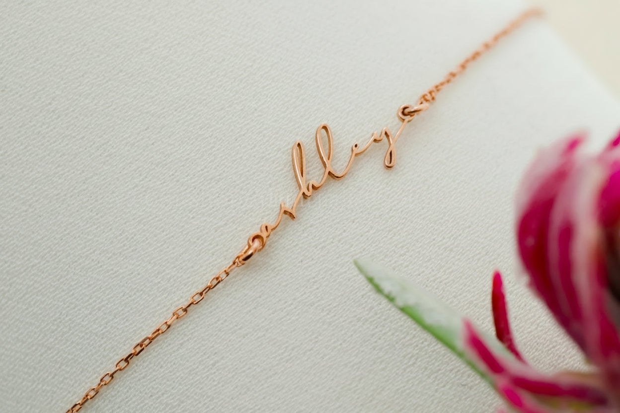 Personalized Gold Name Bracelet, 14K Gold Filled Dainty Bracelet