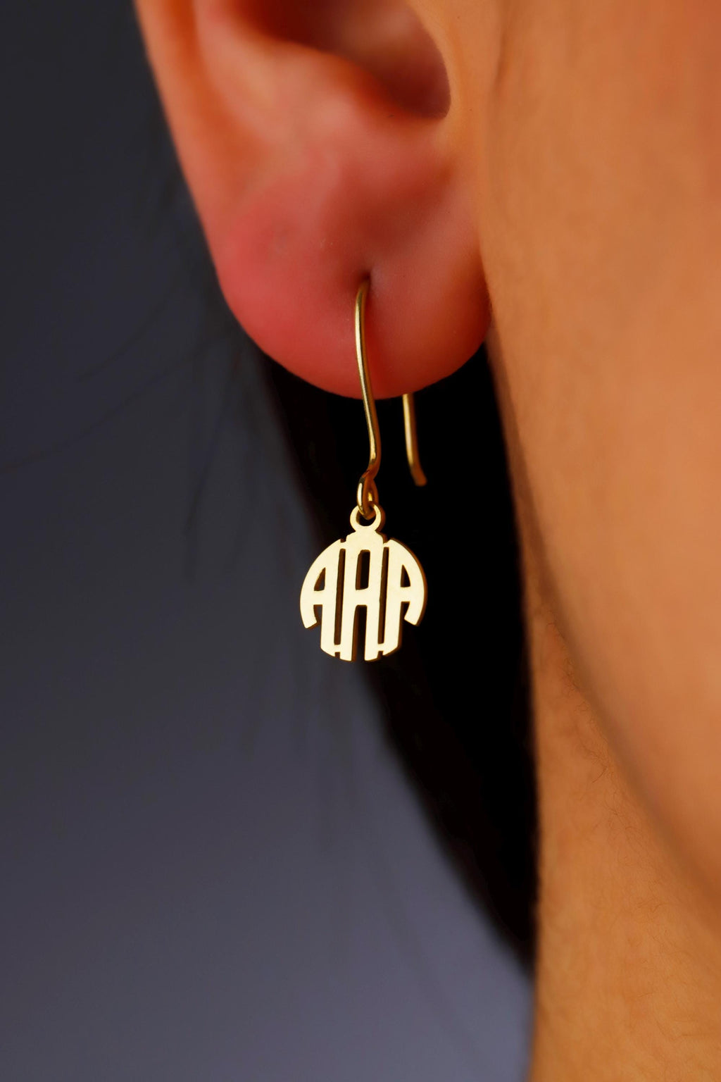 Personalized Initial Earrings 925 Sterling Silver Monogram Drops