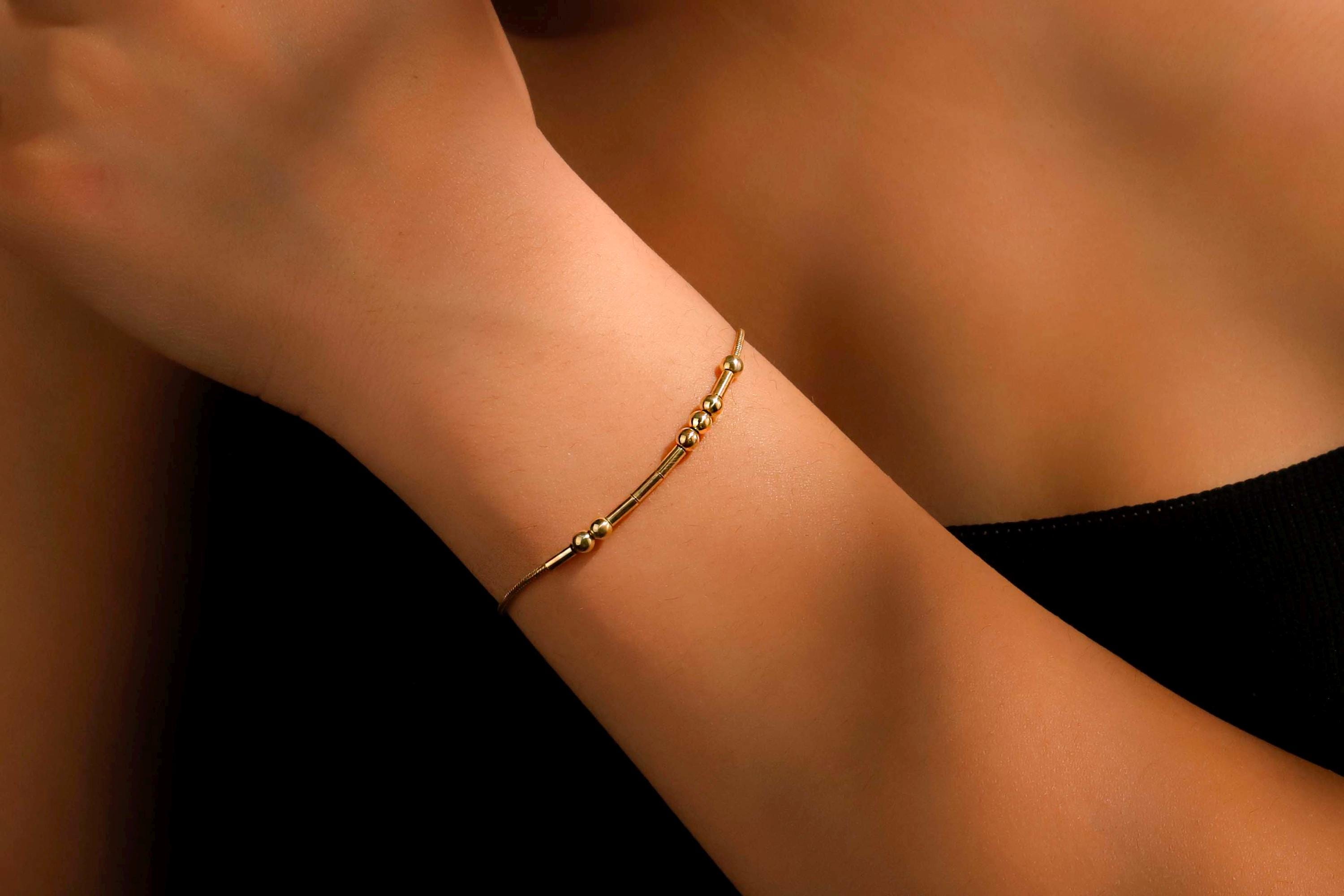 Morse Code Bracelet, Sterling Silver Hidden Message Jewelry
