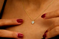 14k Gold Heart Necklace, Pave Diamond Heart Pendant