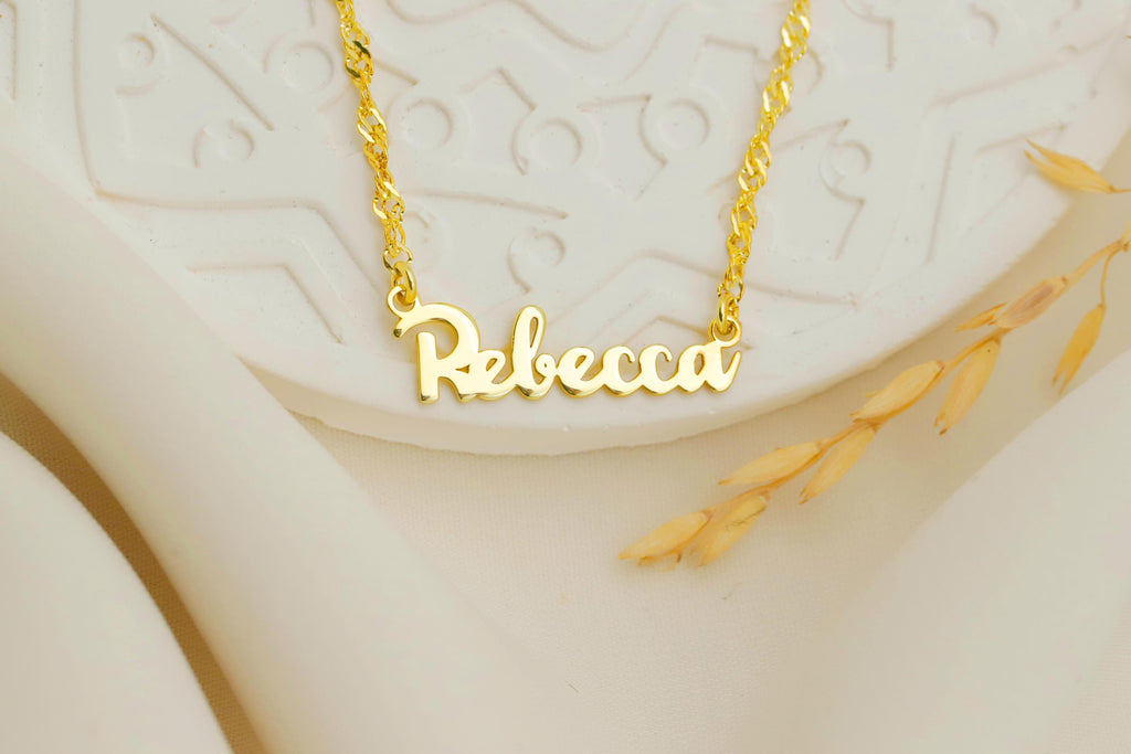 Custom Name Necklace 18K Gold Filled Sterling Silver Dainty Chain