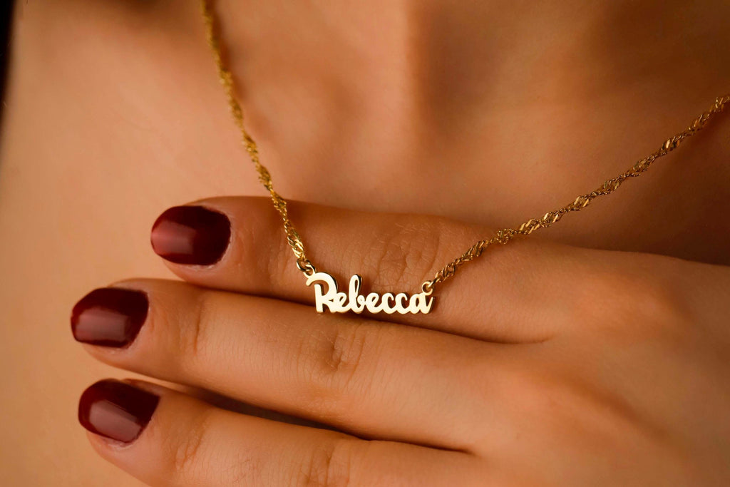 Custom Name Necklace 18K Gold Filled Sterling Silver Dainty Chain