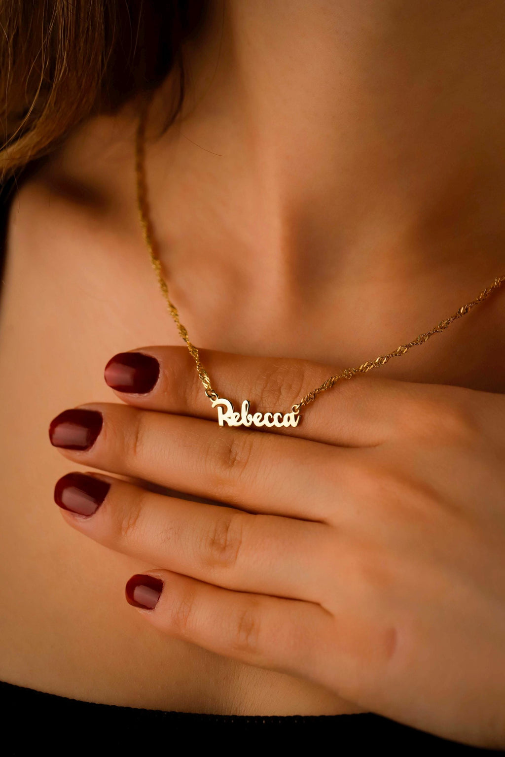 Custom Name Necklace 18K Gold Filled Sterling Silver Dainty Chain