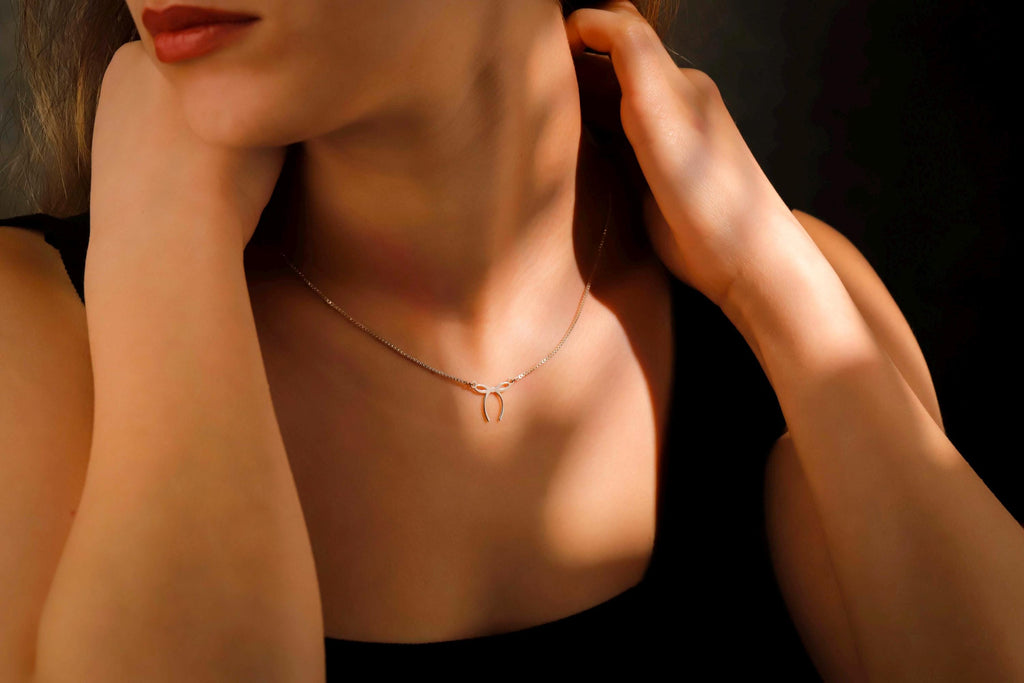 Dainty Bow Necklace, 14K Gold Vermeil Ribbon Pendant For Her