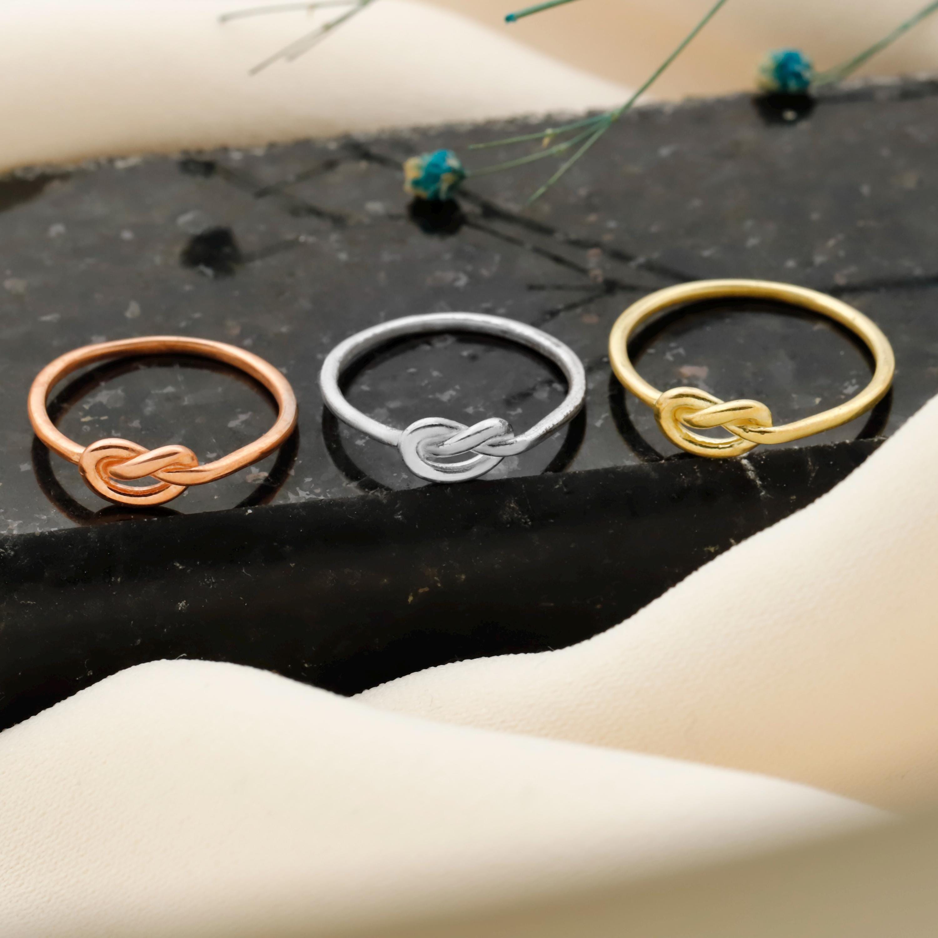 Infinity Knot Promise Ring, 925 Sterling Silver Promise Band Ring