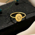 Sunburst Ring, 925 Sterling Silver Minimalist Sun Beam Ring