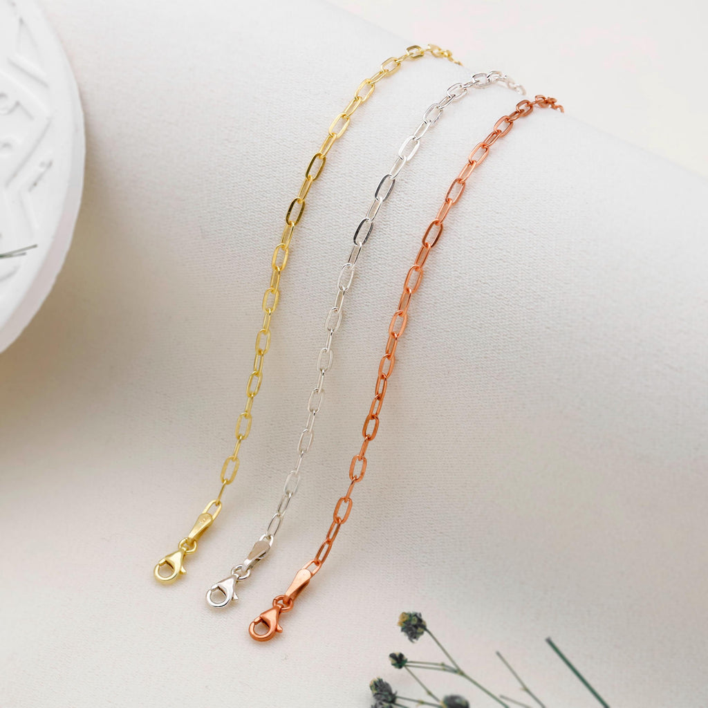 925 Sterling Silver Bracelet, Link Chain