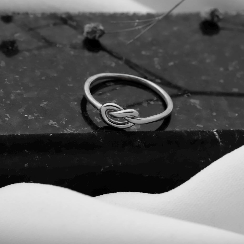 Infinity Knot Promise Ring, 925 Sterling Silver Promise Band Ring